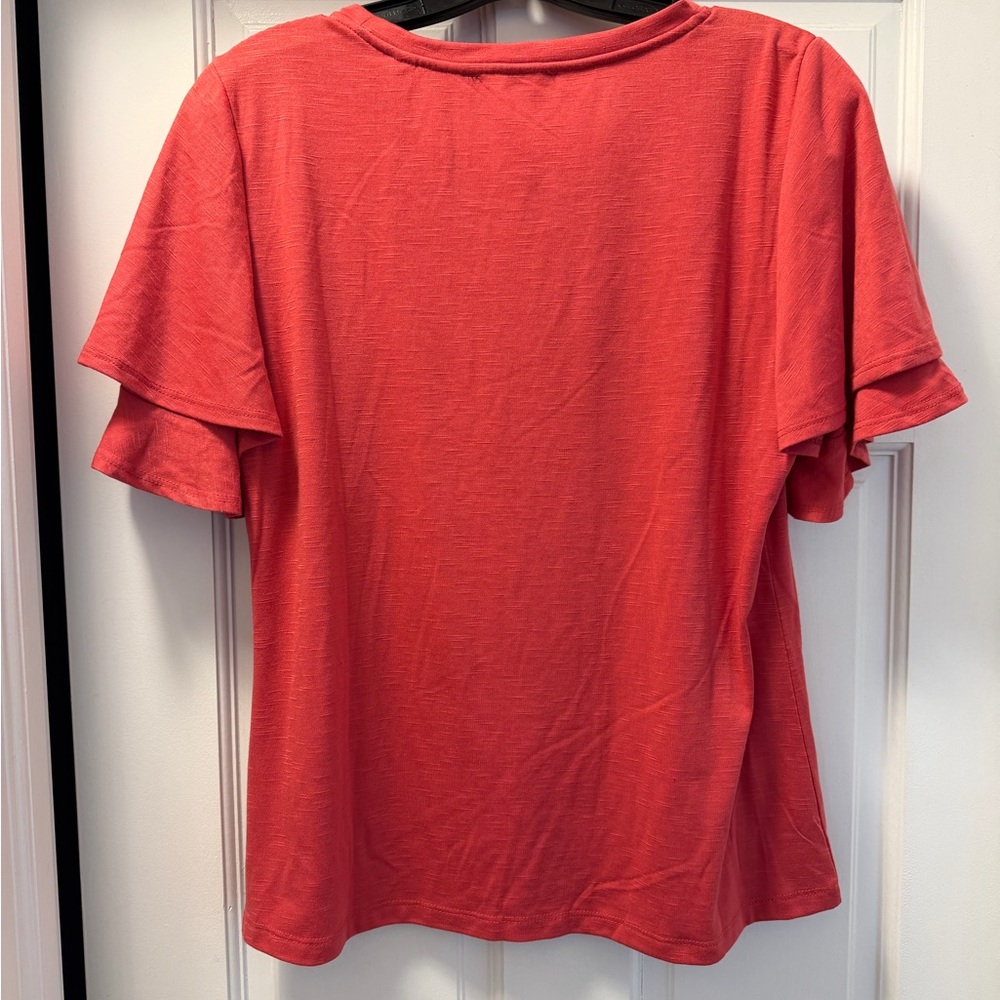 T Tahari pink  Ruffle Sleeve Women’s Top - Picture 2 of 2